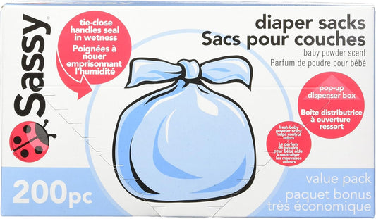Sassy Baby Diaper Sacks, 200 Count - Odor-Free Disposal