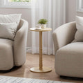 Round Side Table Solid Wood Pillar Small Accent Table - Stable