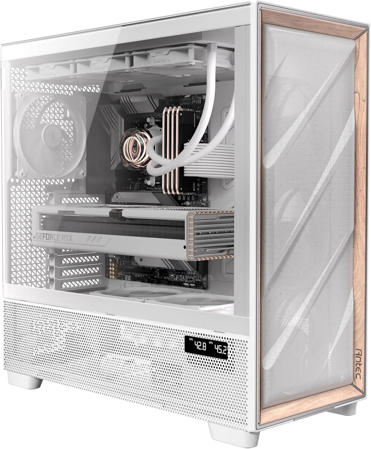 Antec Flux Pro White Full-Tower E-ATX PC Case with Fans