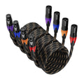XLR Cable 15ft 4 Pack - Durable Braided Microphone Cables