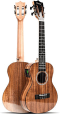 Caramel Glossy All Solid Acacia 26ft Tenor Acoustic Electric Ukulele