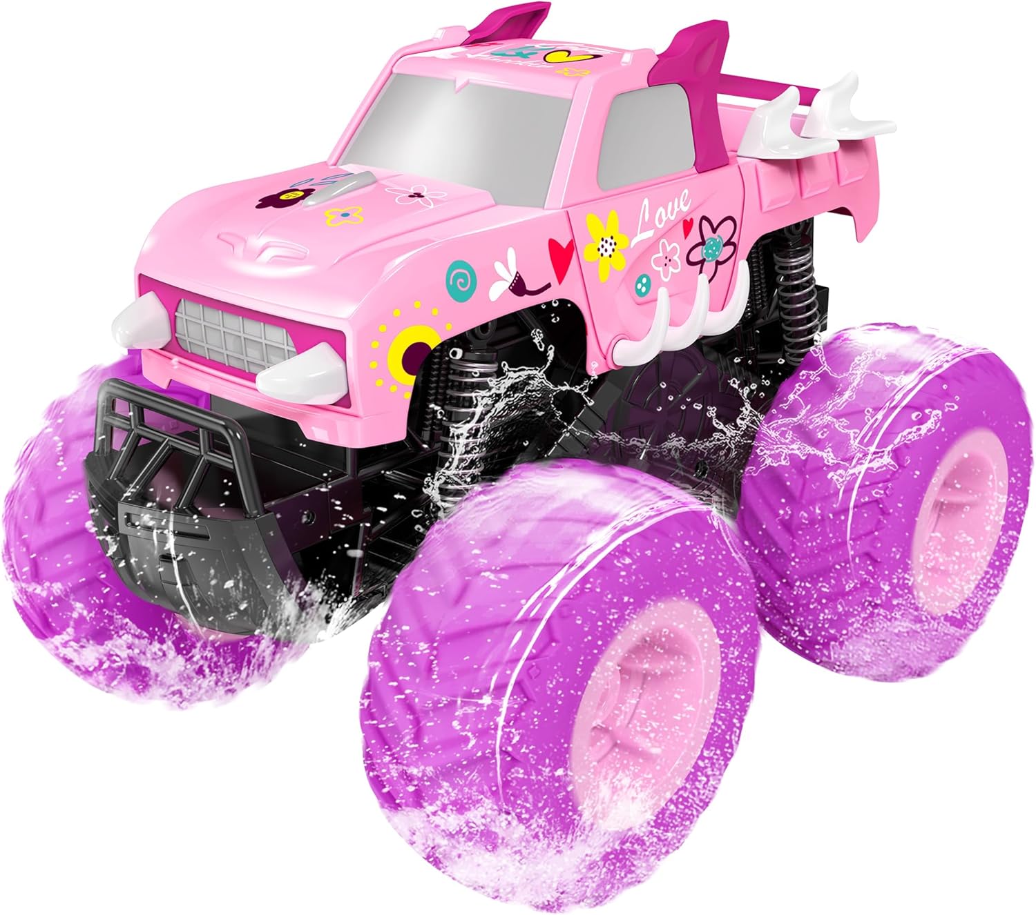 Waterproof Pink RC Monster Truck for Girls - Fun All-Terrain Toy