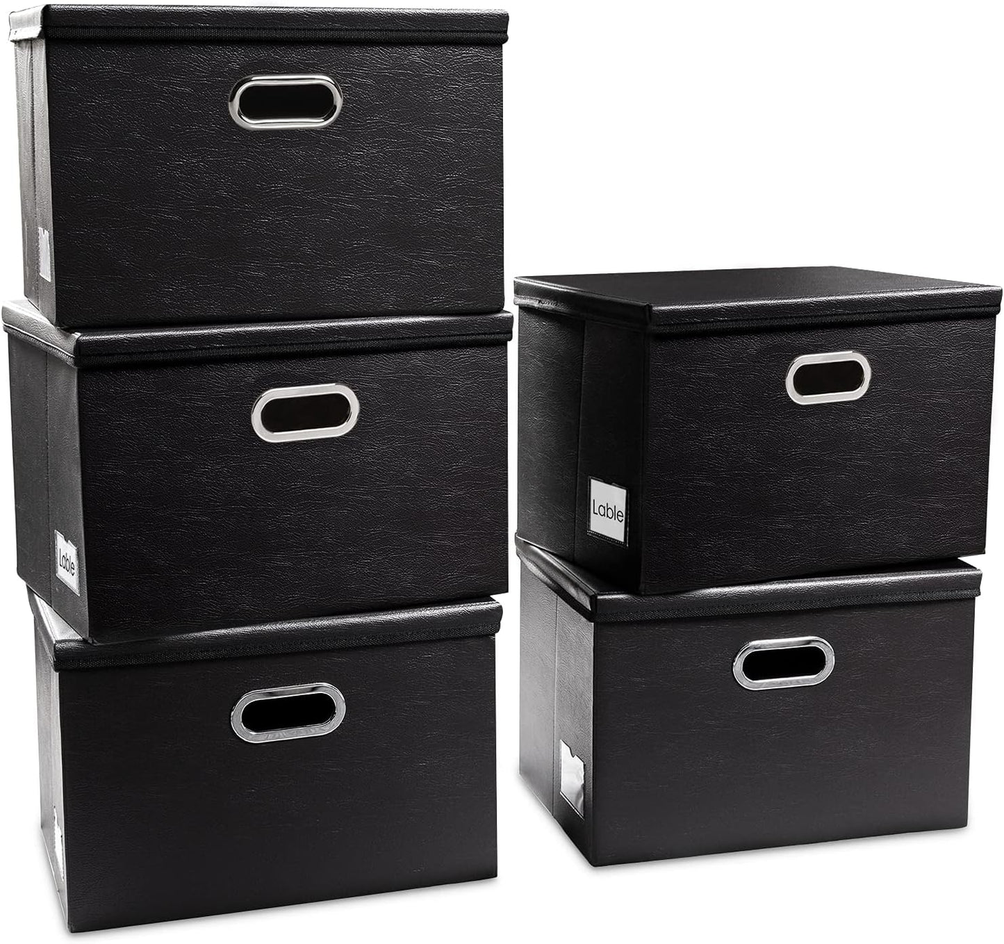 PRANDOM Foldable Storage Bins with Lids for Organizing Spaces