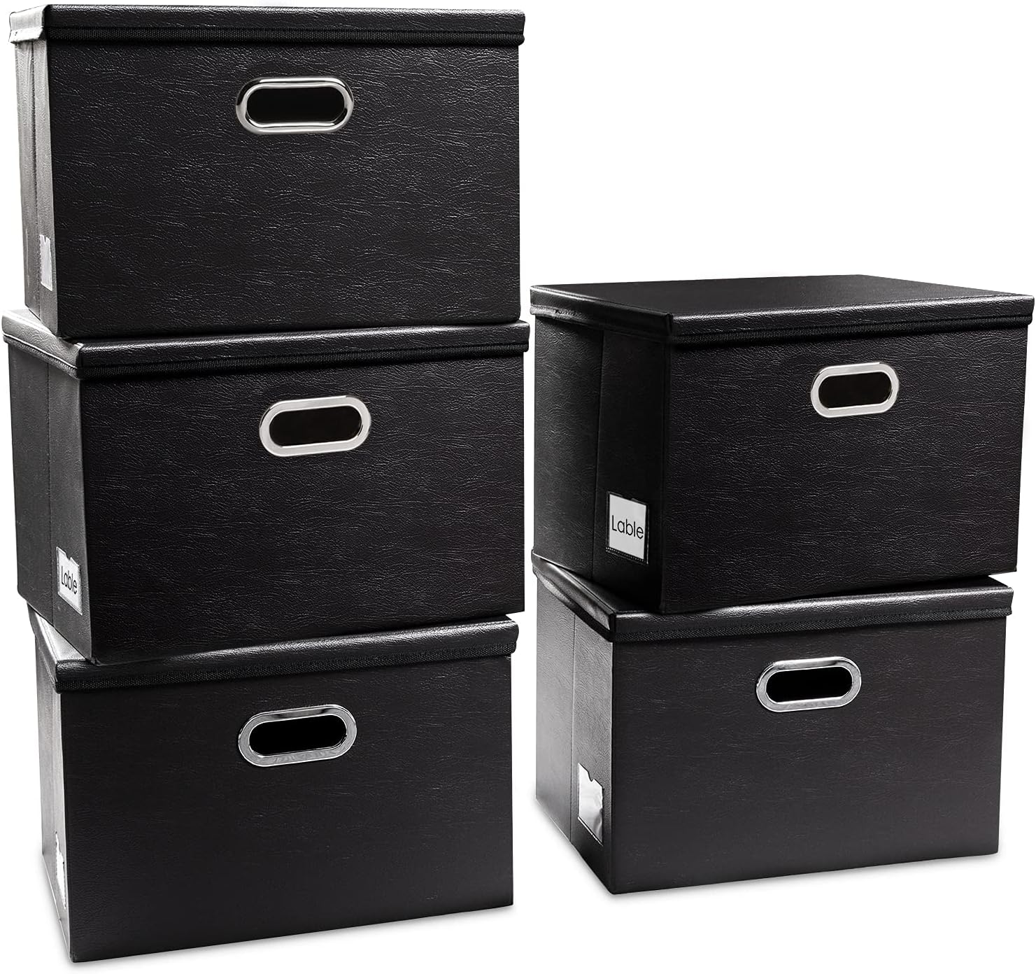 PRANDOM Foldable Storage Bins with Lids for Organizing Spaces