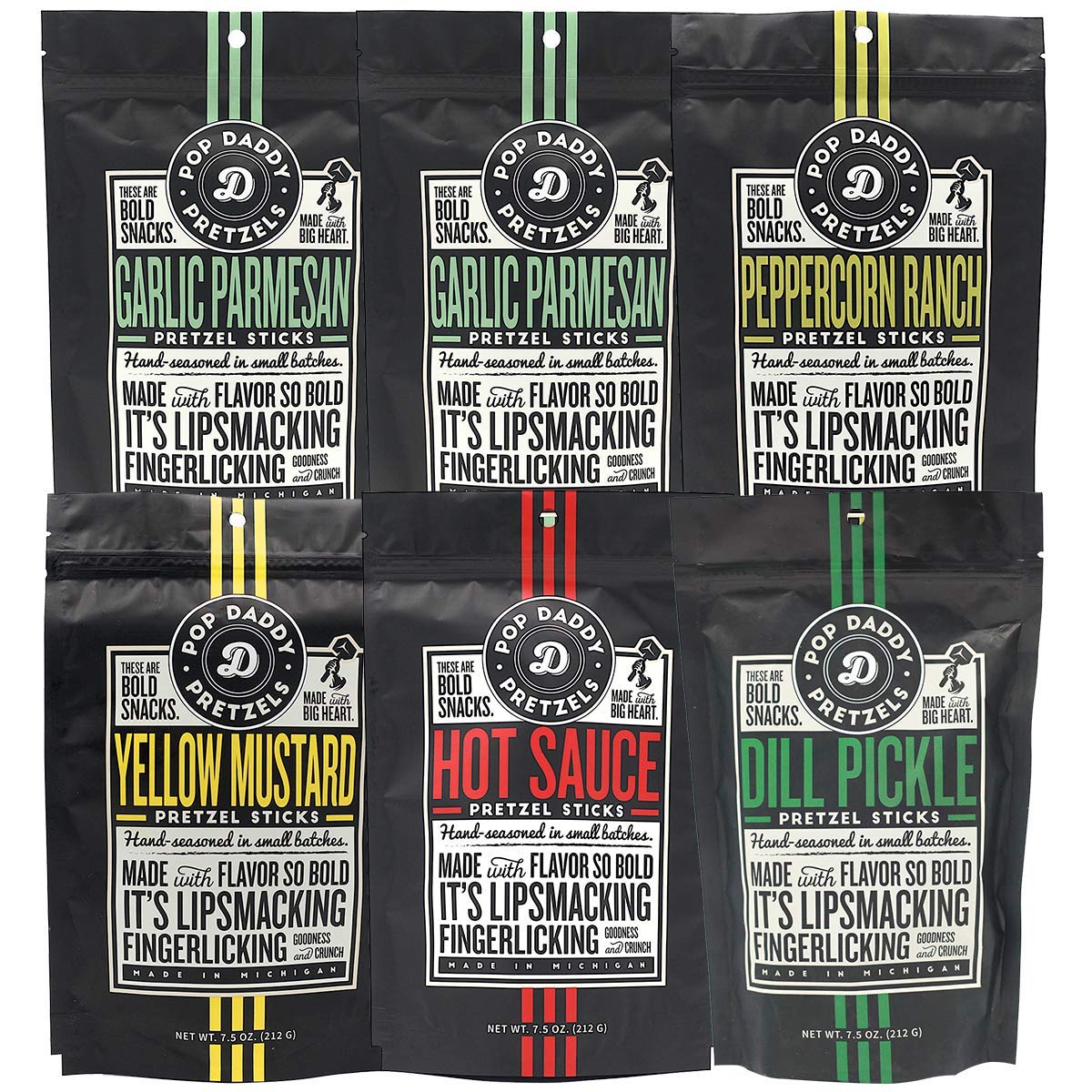 Pop Daddy Flavored Pretzel Sticks Variety Pack for Bold Snacking
