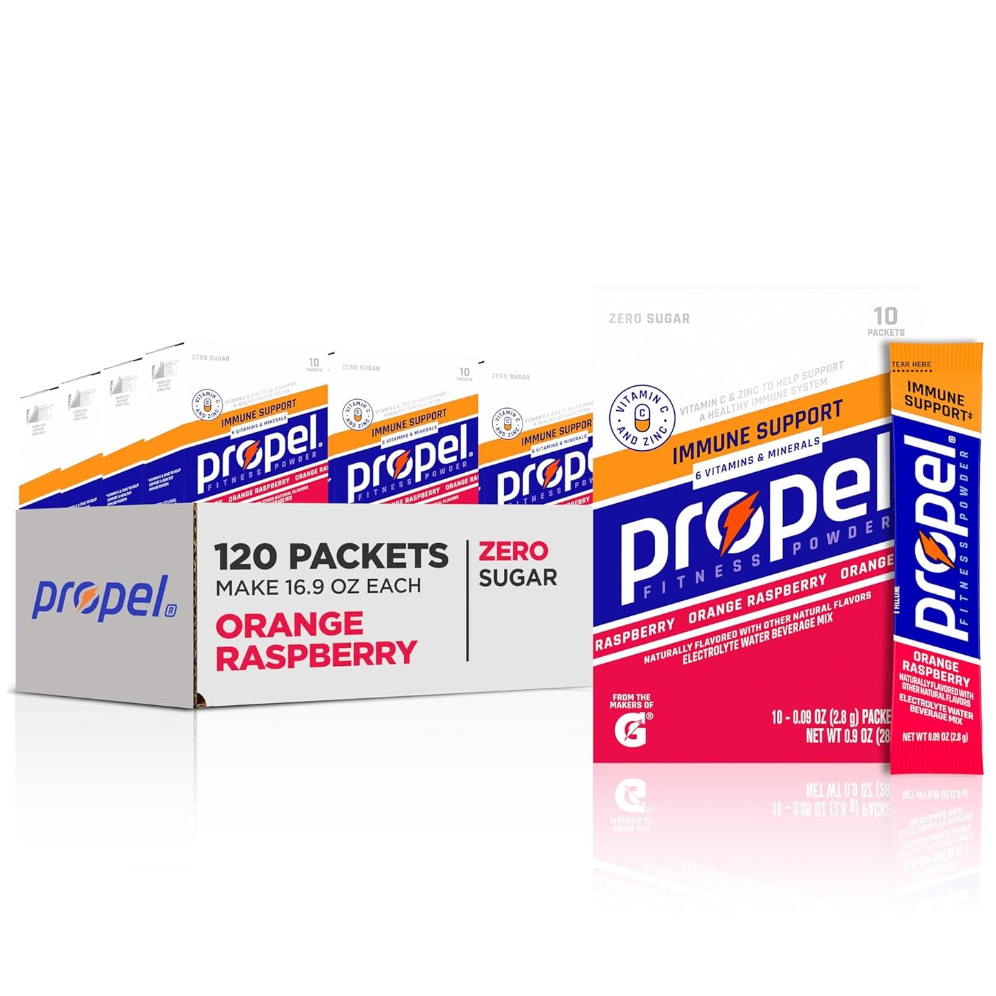 Propel Immune Support Electrolyte Enhanced Water Drink Mix Packets