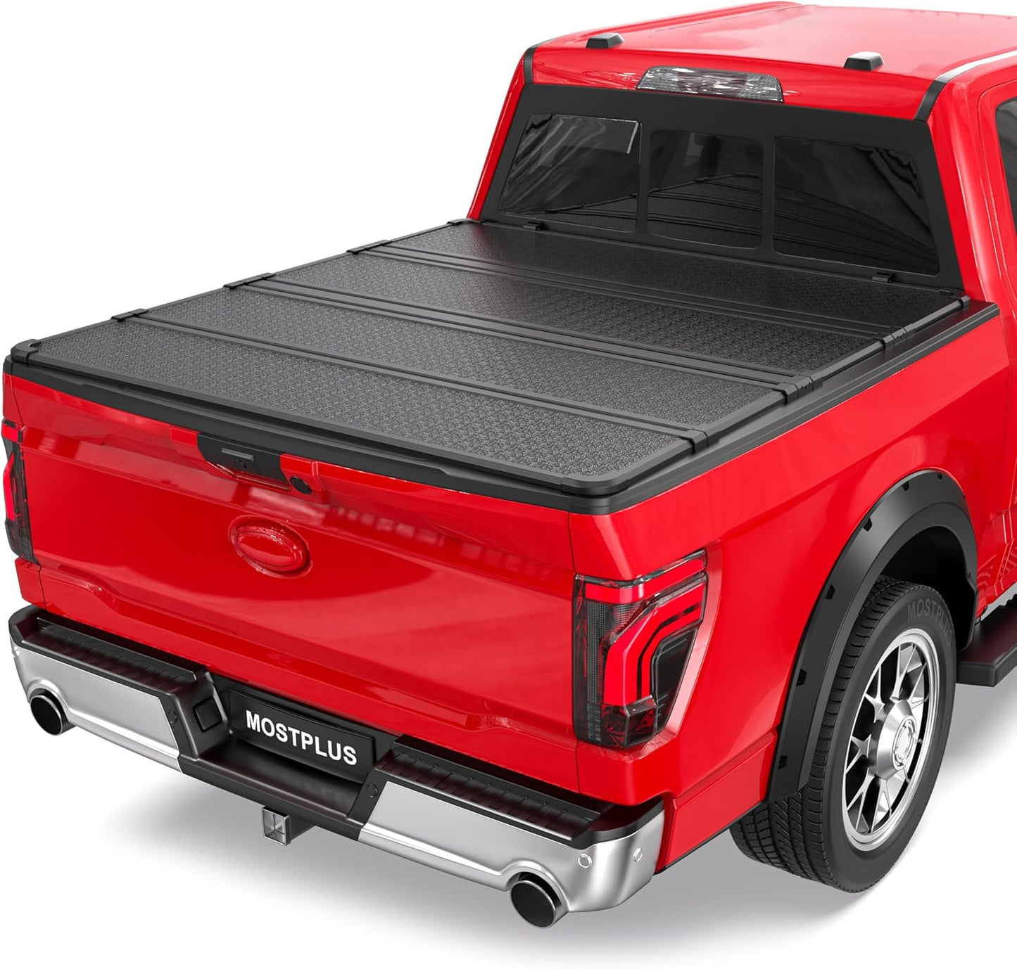 MOSTPLUS Quad Fold Hard Truck Bed Tonneau Cover for Ford F150