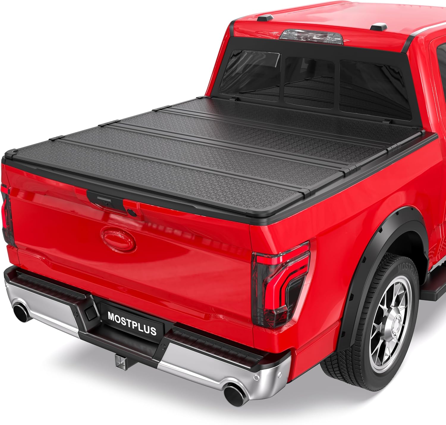 MOSTPLUS Quad Fold Hard Truck Bed Tonneau Cover for Ford F150