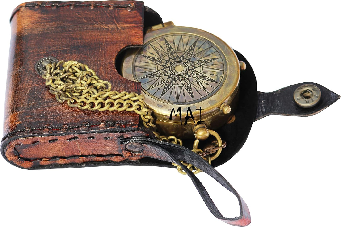 Vintage Engraved Pocket Compass by MAI