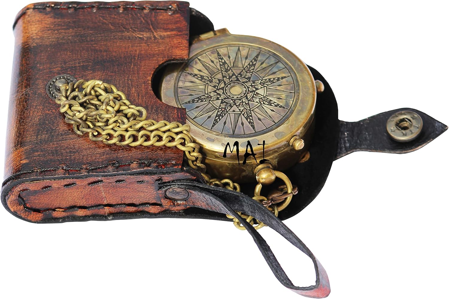 Vintage Engraved Pocket Compass by MAI