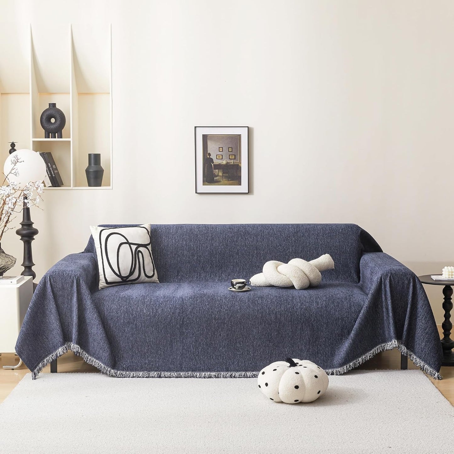 MEETSKY Washable Sofa Cover for Sectional Couch with Tassels