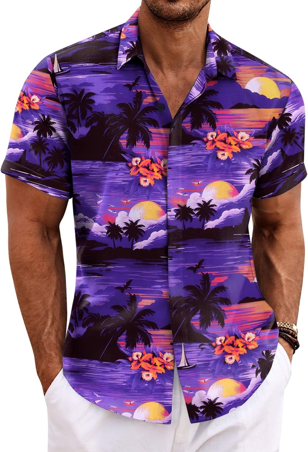 COOFANDY Men's Linen Shirts for Summer Beach Casual Style