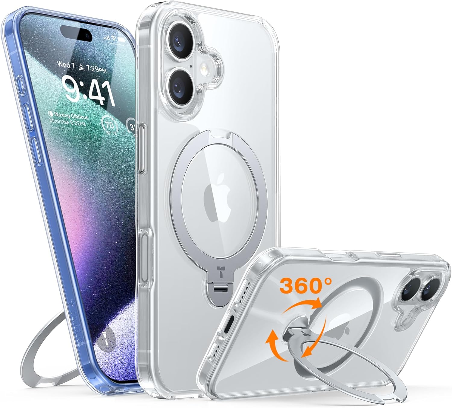 TORRAS 360 Spin Magnetic Stand for iPhone 16 Case with Kickstand