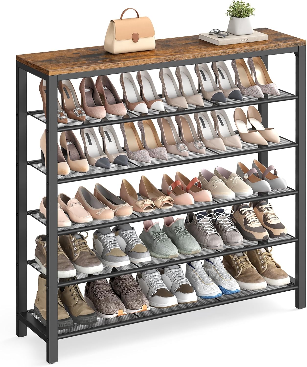 VASAGLE 6-Tier Shoe Rack Organizer for Closet and Entryway