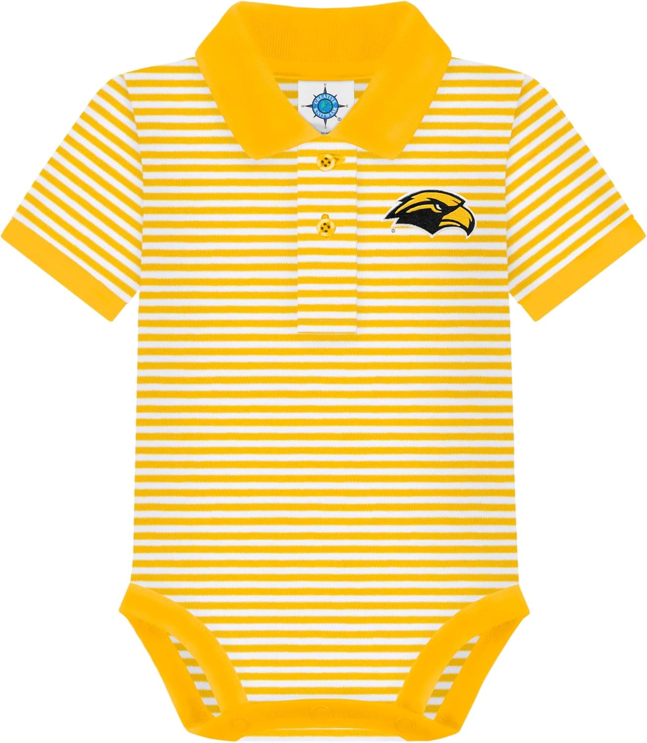 Creative Knitwear College Baby Striped Polo Bodysuit for Infants