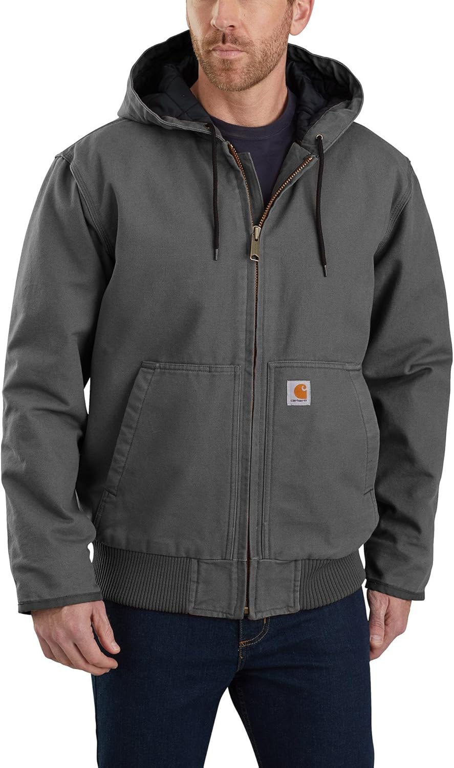 Carhartt Men's Washed Duck Active Jac with Insulation and Hood