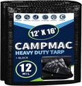 Black Tarps Heavy Duty Waterproof 12x16 12 Mil - Heavy Duty Protection