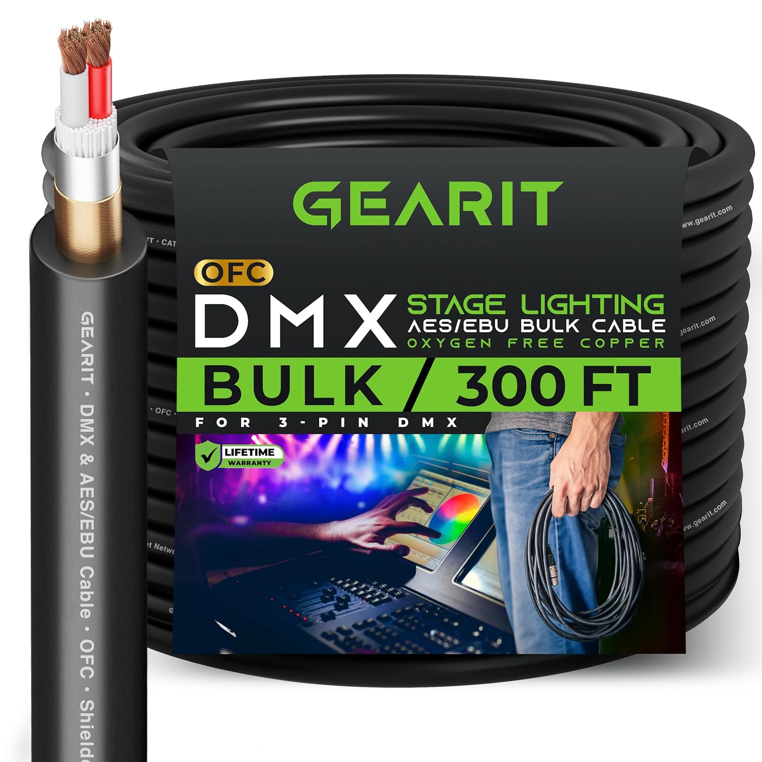 GEARit DMX Stage Lighting Bulk Cable for Professional Use