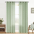 Sage Green Boho Curtains 90 in Long - Sheer Privacy with Light