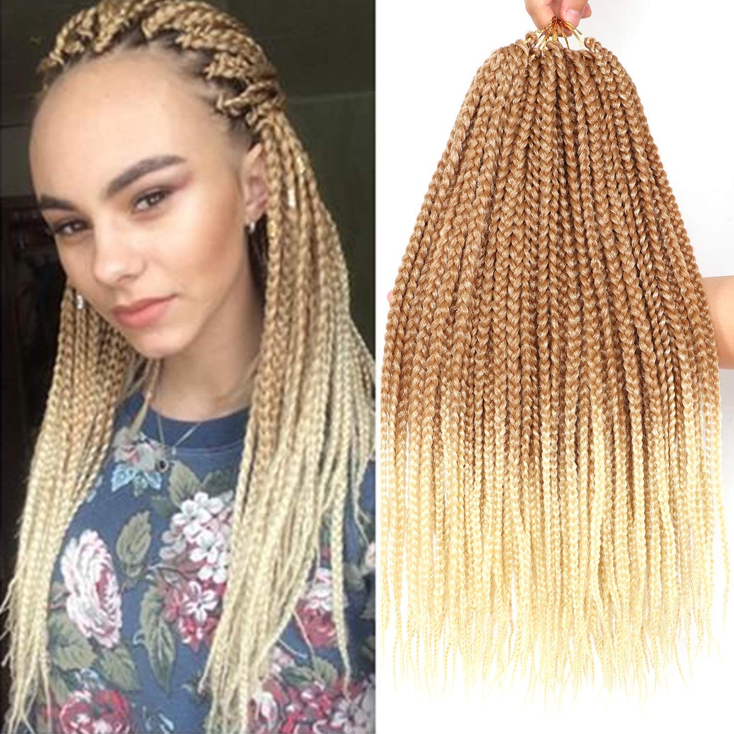 7 Packs Goddess Box Braids Crochet Hair for Black Women 18 in