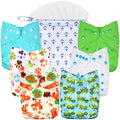 Cloth Diapers 6 Pack Neutral Prints - One Size Adjustable