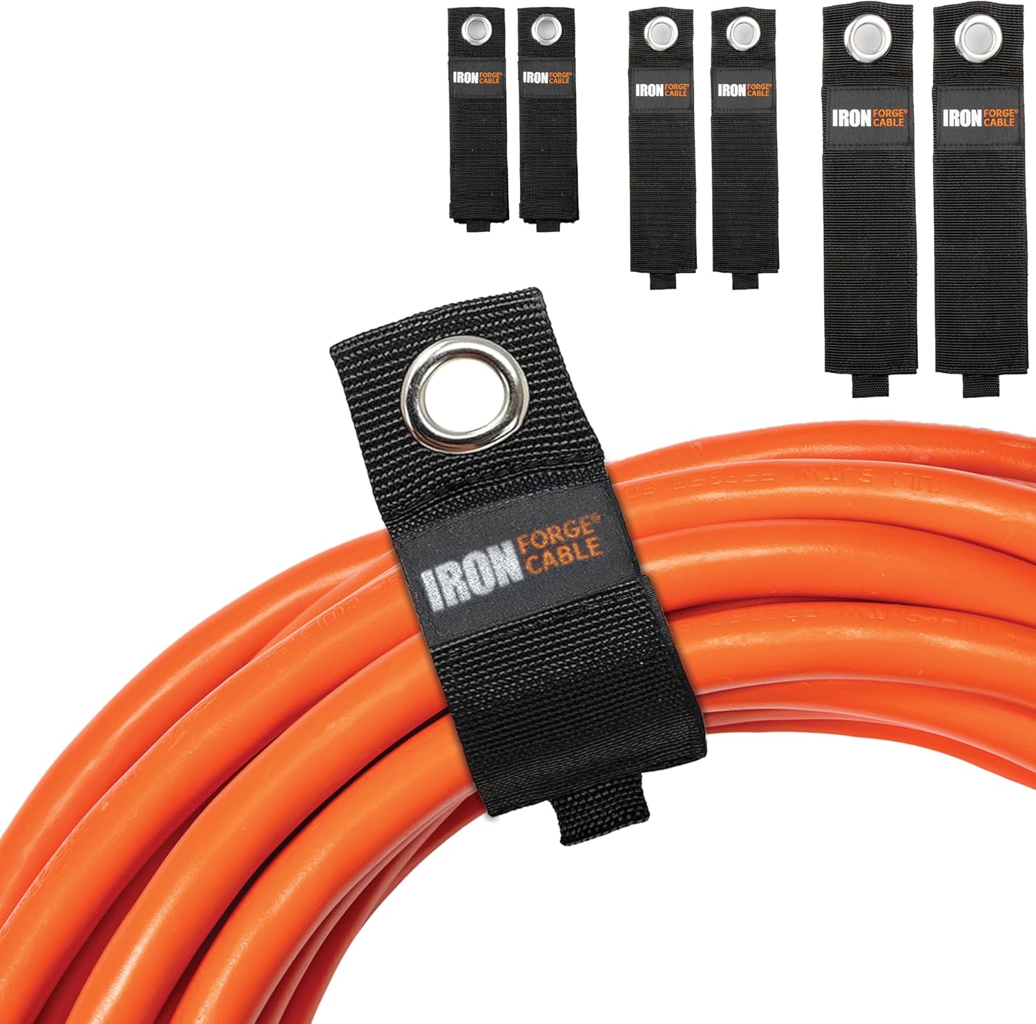 Iron Forge Cable Organizer Set - 6pc Storage Straps, Holds Up to 50 lbs