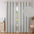 Faux Linen Curtains 84 in Length 2 Panels Set - Light Filtering