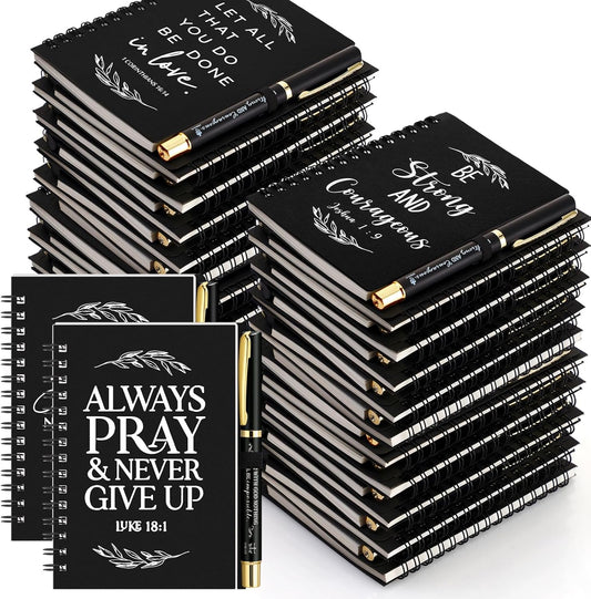 Kosiz 60 Pcs Christian Gifts Bulk with Notebooks and Pens