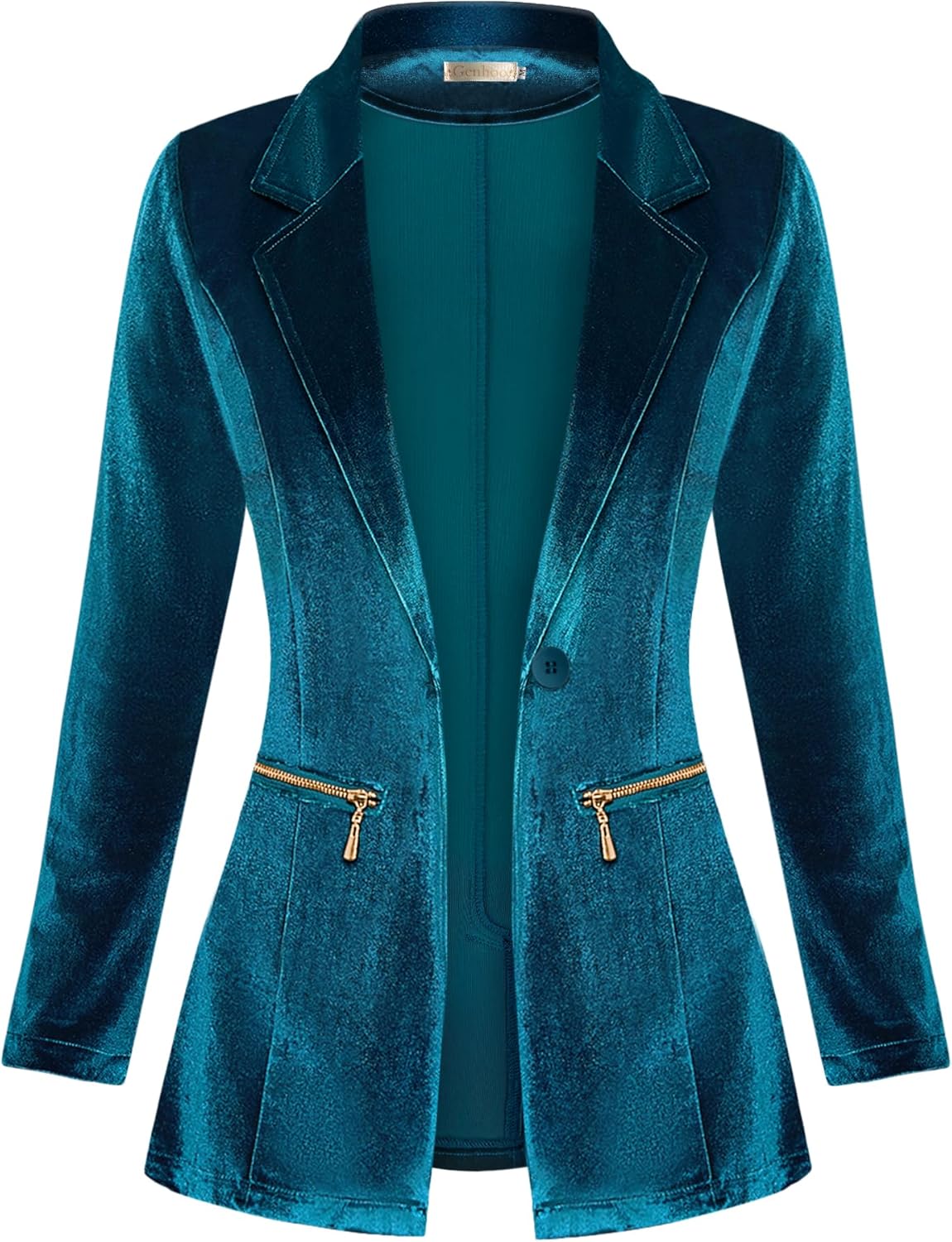 Genhoo Women's Long Sleeve Blazer Open Front Cardigan Jacket