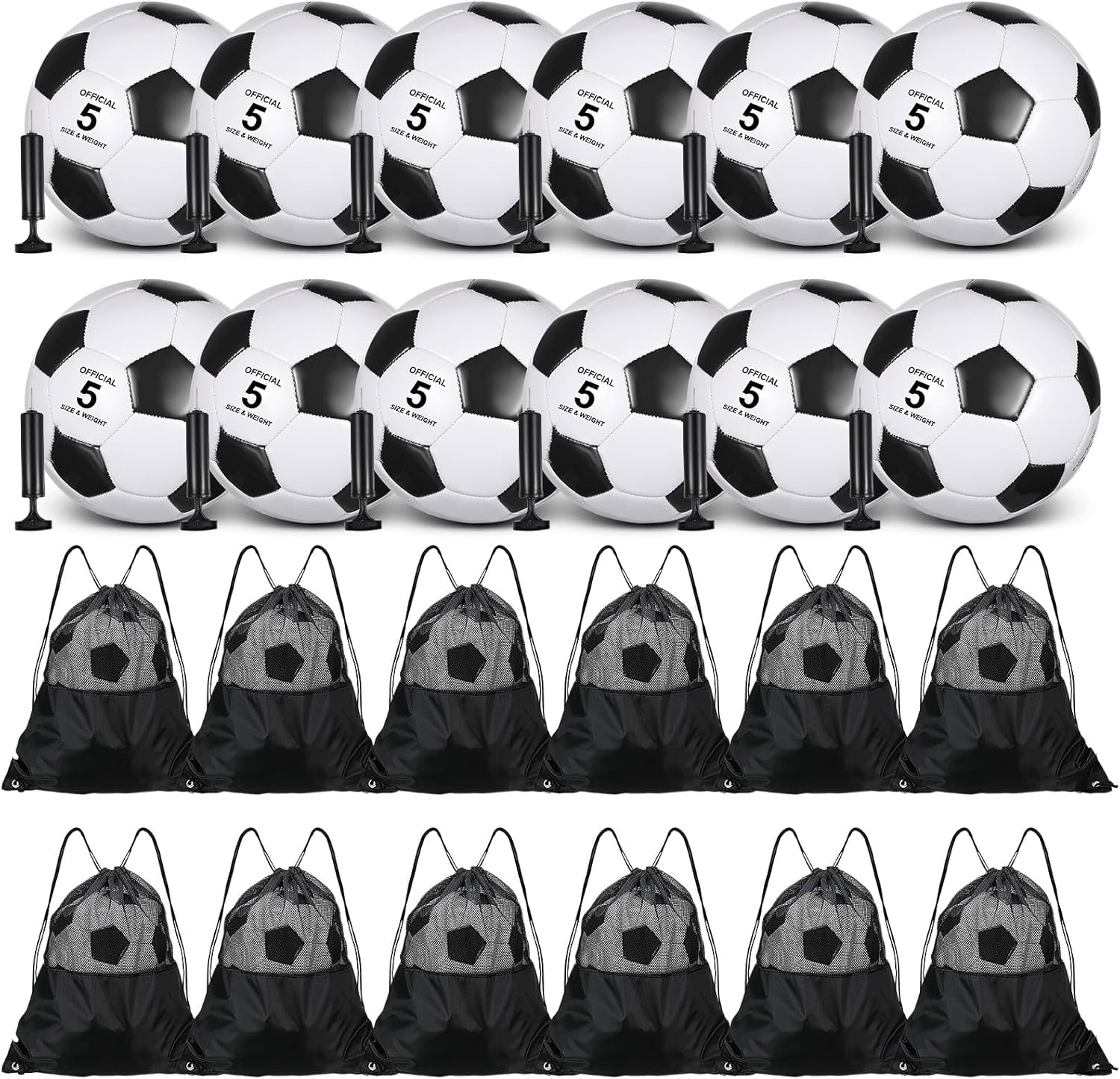 12 Pcs Operation Christmas Deflated Soccer Balls for Charity