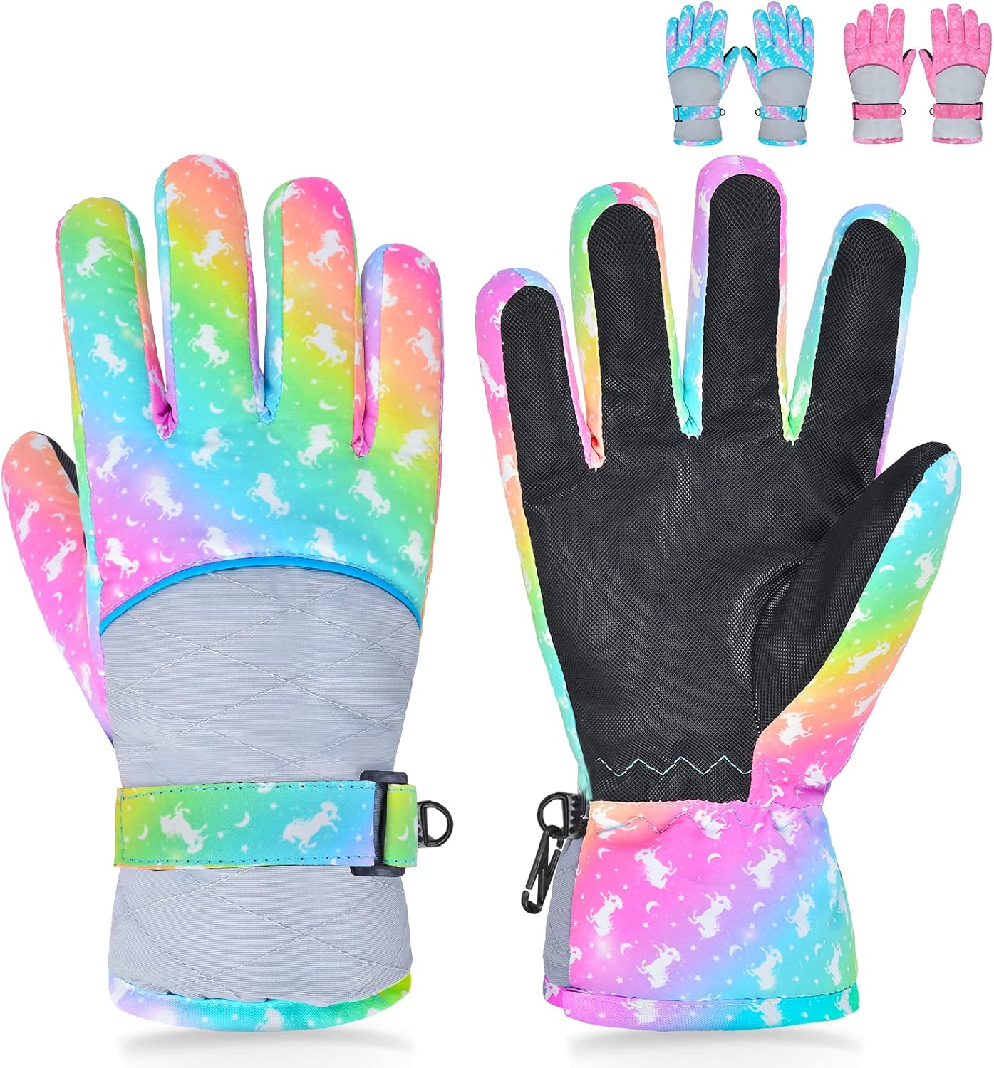 PAMAID Girls Waterproof Snow Gloves - Stay Warm & Dry!