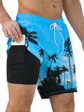 Mens Swim Trunks Quick Dry Swimming Shorts with Compression Liner