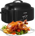 18 Quart Roaster Oven with Self-Basting Lid - Large Electric Roaster