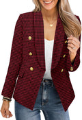 Womens Gold Button Casual Blazer Jacket - Office to Weekend