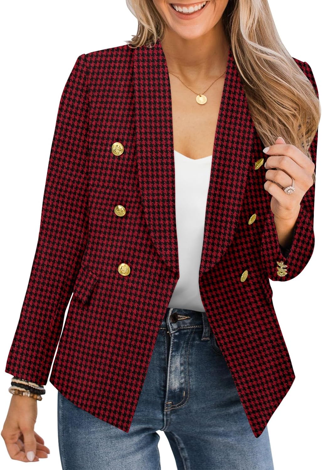 CRAZY GRID Womens Casual Blazer Jacket for Stylish Work Wear
