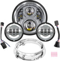 BICYACO 7 Inch LED Motorcycle Headlight with Fog Lights for Harley