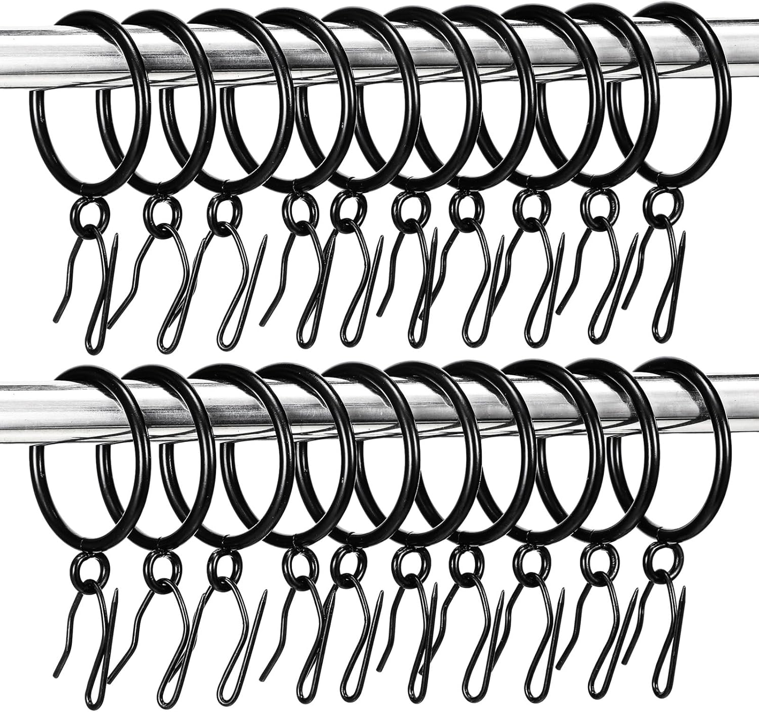 Hicarer 72pc Metal Curtain Rings Set - Easy Curtain Hanging
