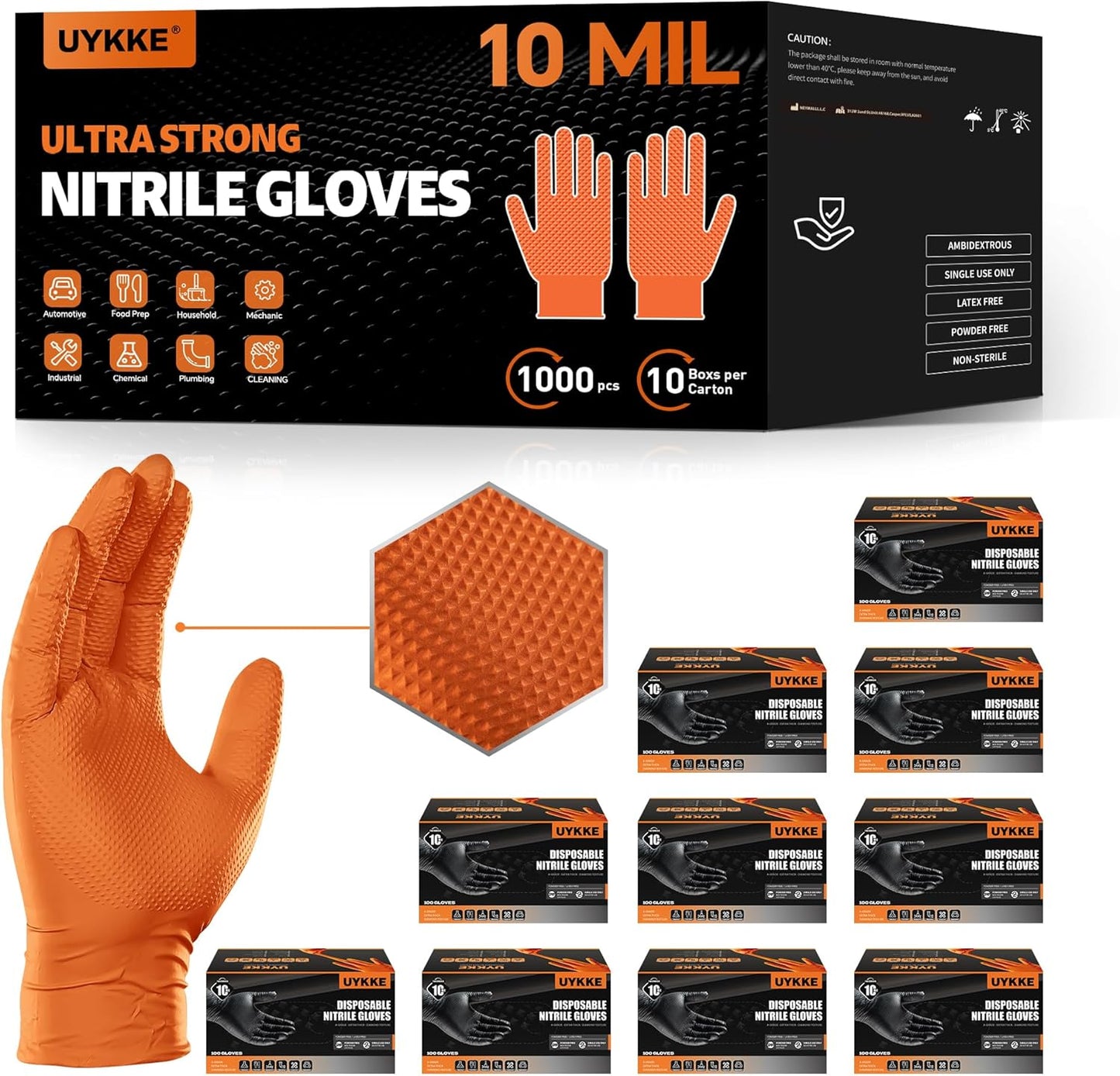 10mil Nitrile Gloves Thick for Heavy Duty Mechanic Work