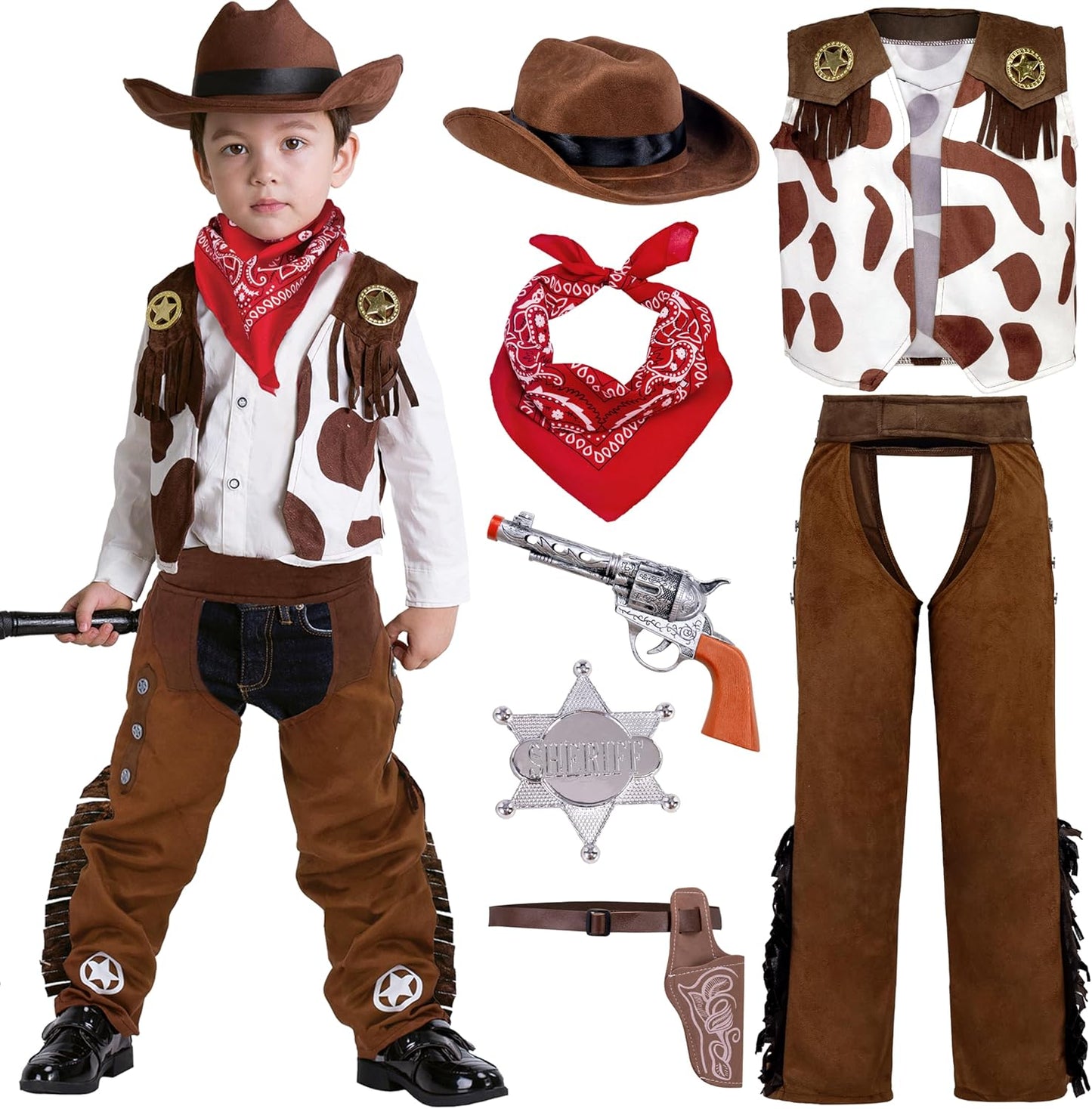 Spooktacular Creations Cowboy Hat Costume Set for Kids Fun