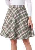 Allegra K Women's Vintage Tartan A-Line Skirt for Casual Wear