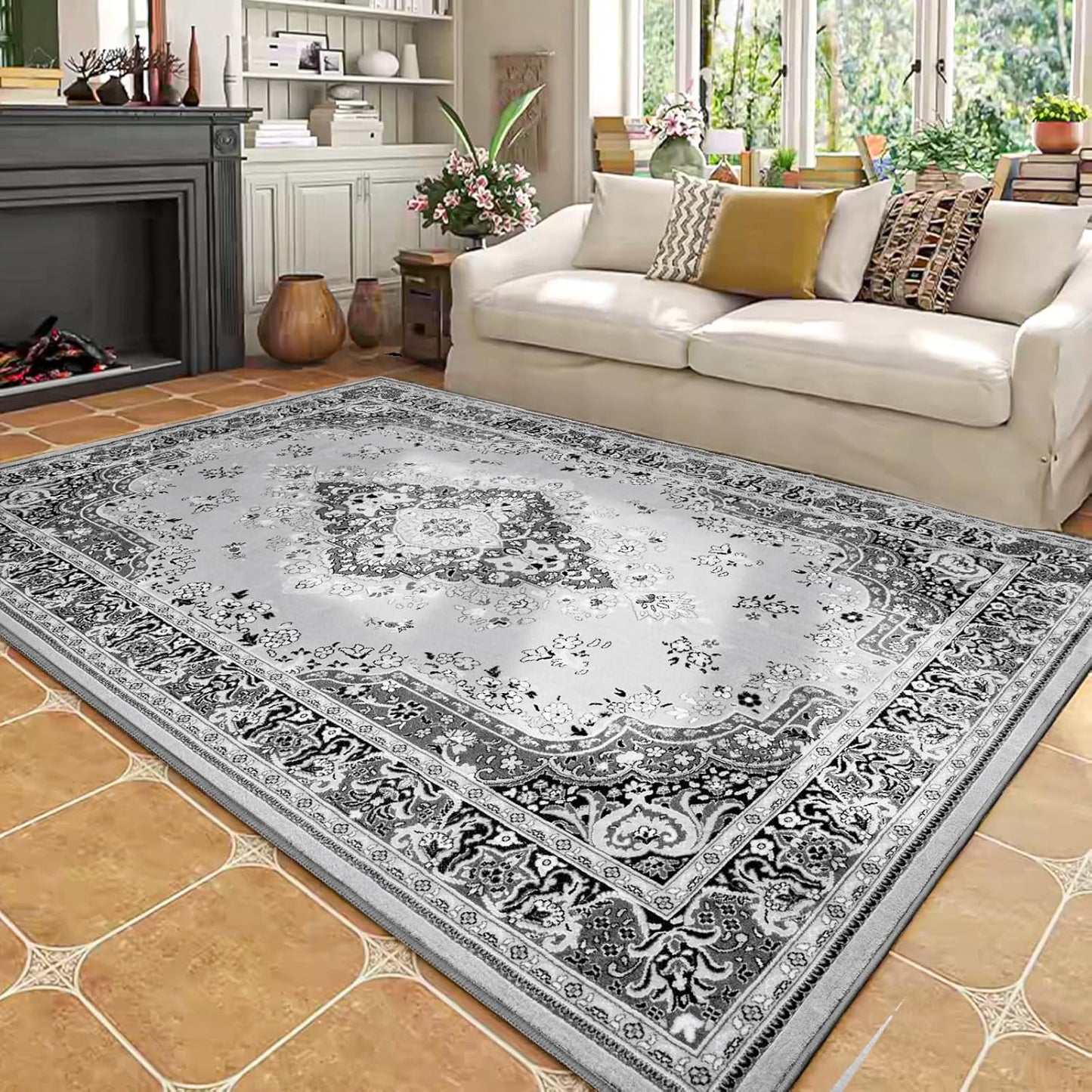 HOMORE Vintage Area Rug 5x8 for Living Room and Bedroom