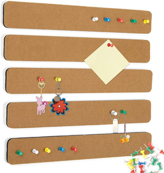 Self-Adhesive Cork Board with Push Pins for Home Decoration