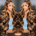Ombre Lace Front Wig Human Hair 9x6 26in - Blonde Highlight