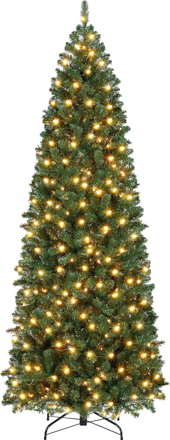 Pre-lit Kingswood Fir Pencil Christmas Tree for Small Spaces