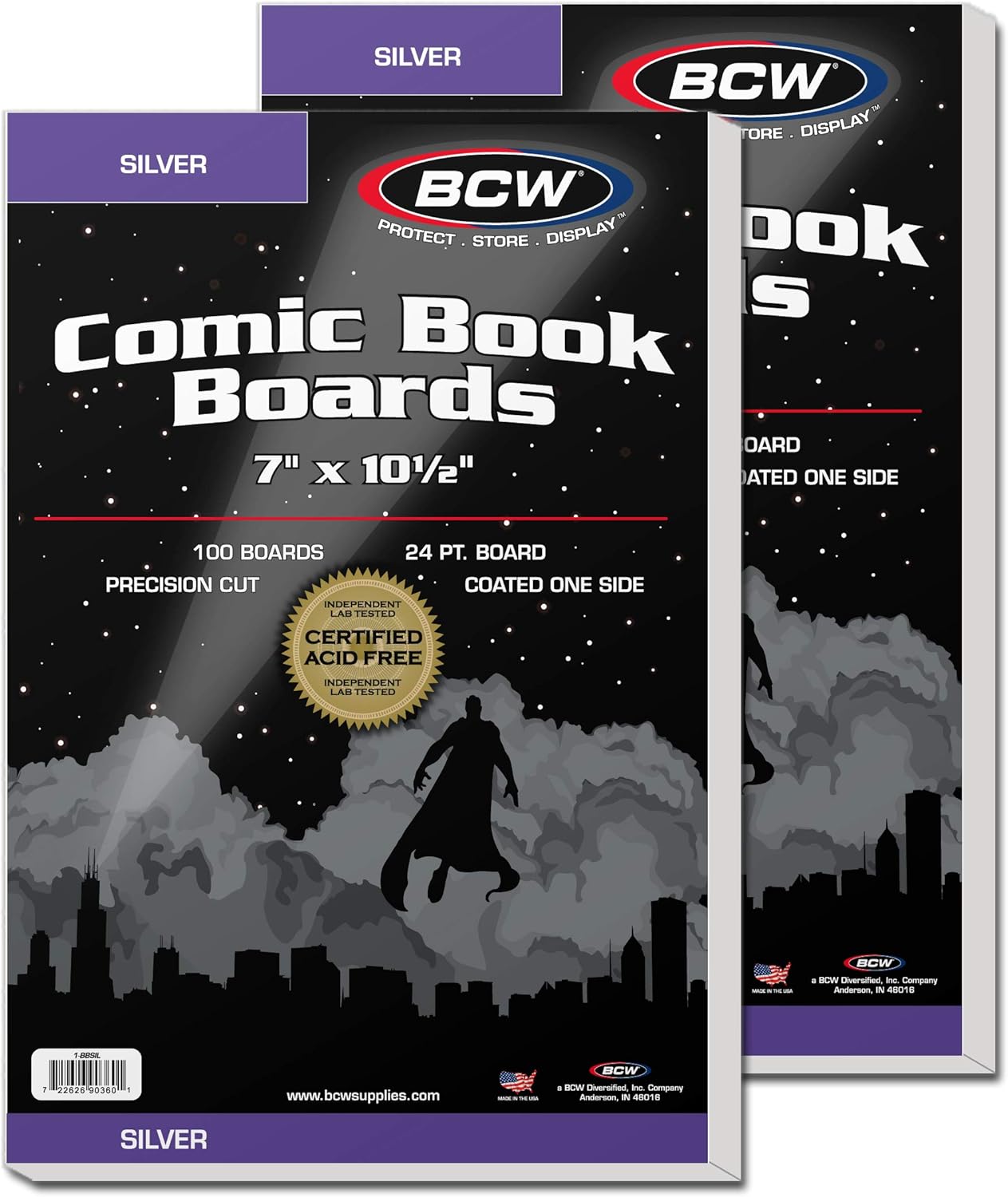 BCW Silver Comic Book Backing Boards 7in x 10.5in 200 Pack
