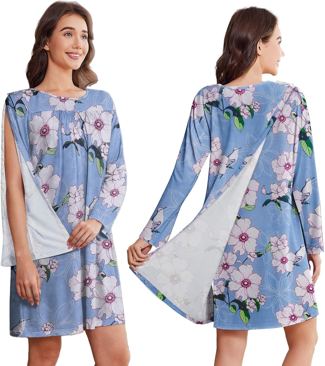 Deyeek Hospital Gowns for Women Open Back Post Surgery Comfort