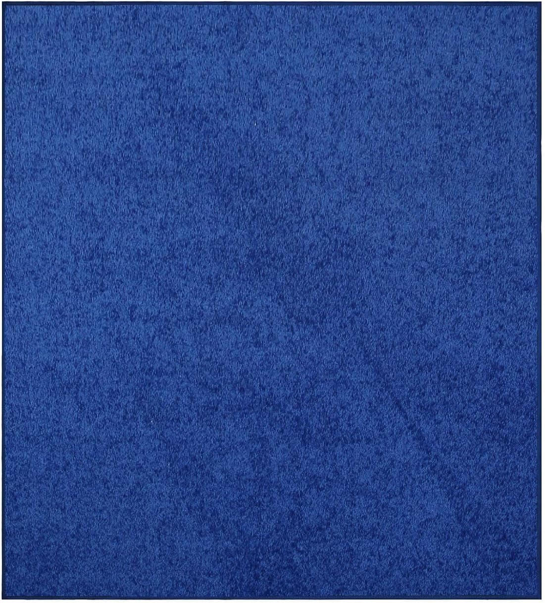 Neon Blue Pet Friendly Solid Color Area Rugs for Home Decor