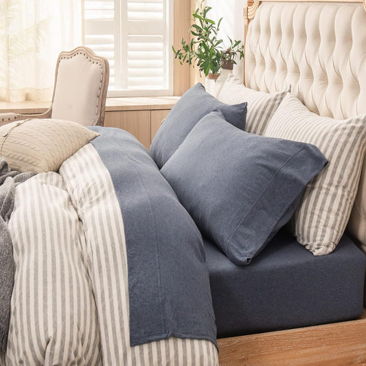 PURE ERA Jersey Knit Bed Sheet Set: Soft, Comfy, and Breathable