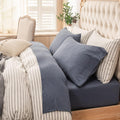 PURE ERA Jersey Knit 4pc Bed Sheet Set - Super Soft Heather Navy Queen