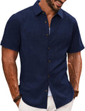 PJ PAUL JONES Men's Short Sleeve Button Up Shirt for Casual Wear